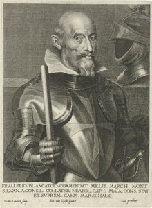 Portret van Lelio Brancaccio, gegraveerd door Nicolaes Lauwers naar Anthony van Dyck